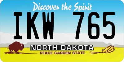ND license plate IKW765