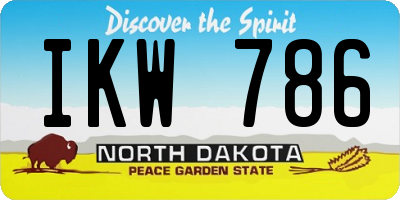 ND license plate IKW786