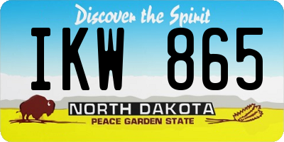 ND license plate IKW865