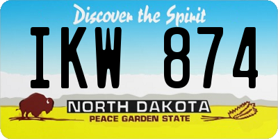 ND license plate IKW874