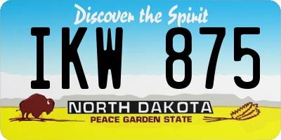 ND license plate IKW875