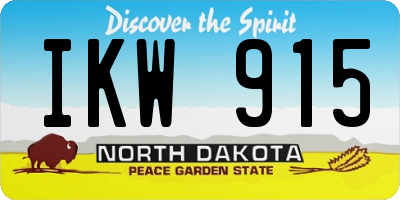 ND license plate IKW915