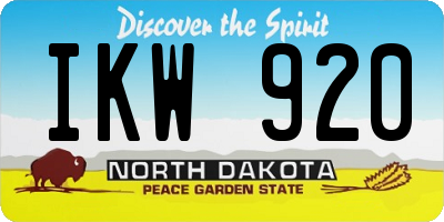 ND license plate IKW920