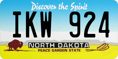 ND license plate IKW924