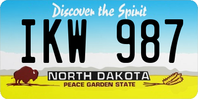 ND license plate IKW987