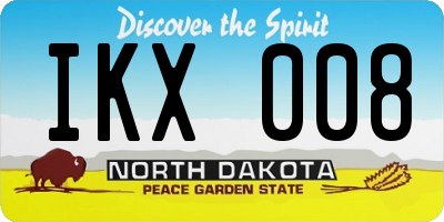 ND license plate IKX008