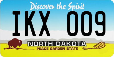 ND license plate IKX009