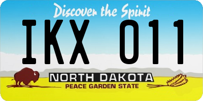ND license plate IKX011