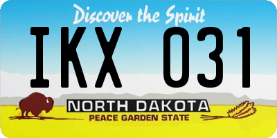 ND license plate IKX031
