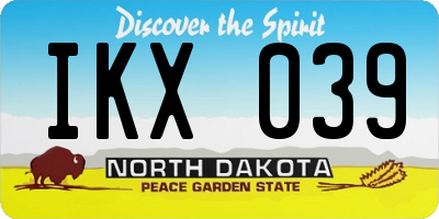 ND license plate IKX039