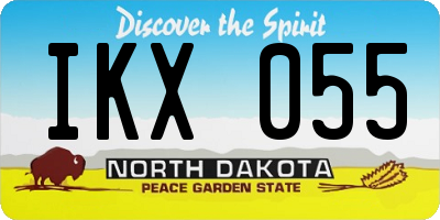 ND license plate IKX055