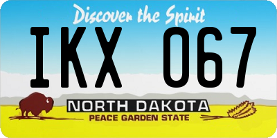 ND license plate IKX067