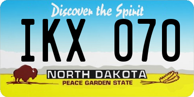ND license plate IKX070