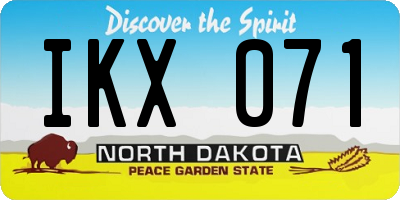ND license plate IKX071