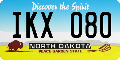 ND license plate IKX080
