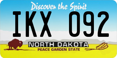 ND license plate IKX092