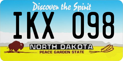 ND license plate IKX098
