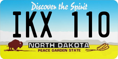 ND license plate IKX110