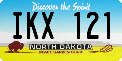 ND license plate IKX121