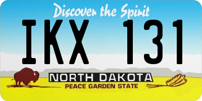 ND license plate IKX131