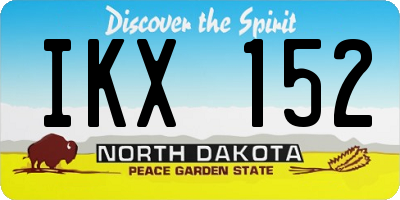 ND license plate IKX152