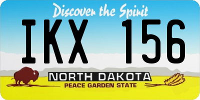 ND license plate IKX156