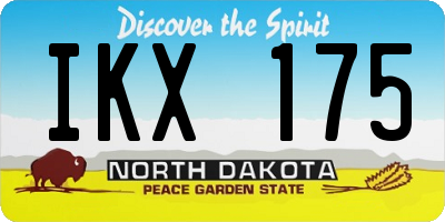 ND license plate IKX175