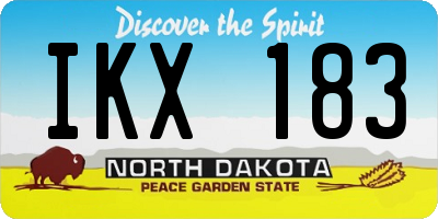 ND license plate IKX183