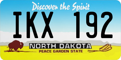 ND license plate IKX192