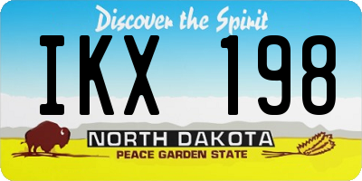 ND license plate IKX198