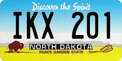 ND license plate IKX201