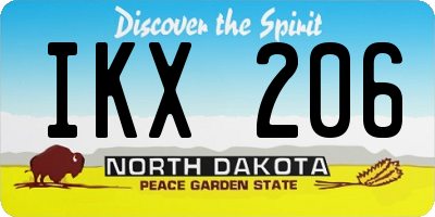 ND license plate IKX206