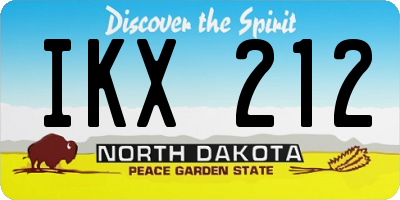 ND license plate IKX212