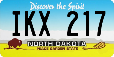 ND license plate IKX217