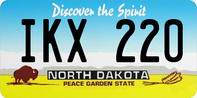 ND license plate IKX220