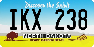 ND license plate IKX238