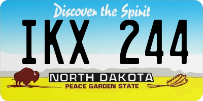 ND license plate IKX244