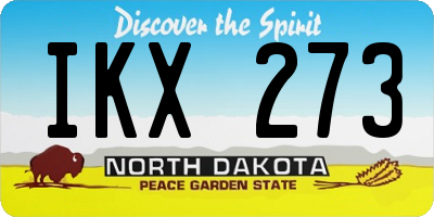 ND license plate IKX273