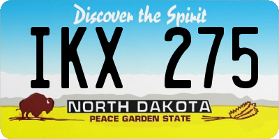 ND license plate IKX275