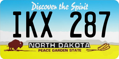 ND license plate IKX287