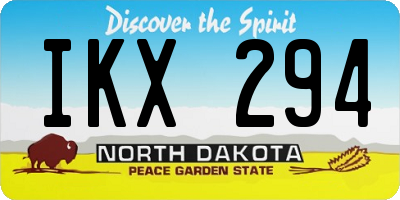 ND license plate IKX294