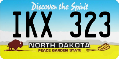 ND license plate IKX323