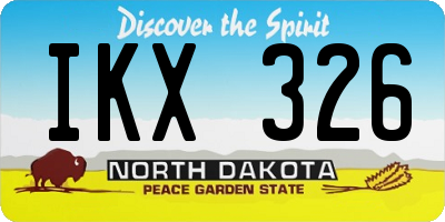 ND license plate IKX326