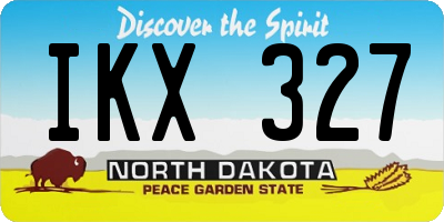 ND license plate IKX327