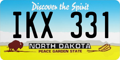 ND license plate IKX331