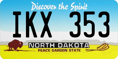 ND license plate IKX353