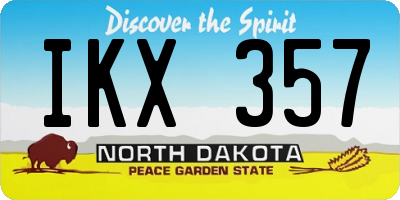 ND license plate IKX357