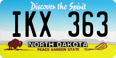 ND license plate IKX363