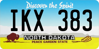 ND license plate IKX383