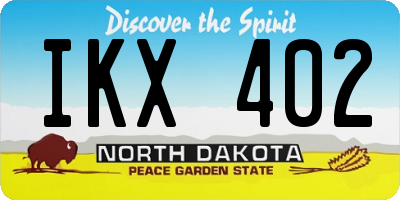 ND license plate IKX402